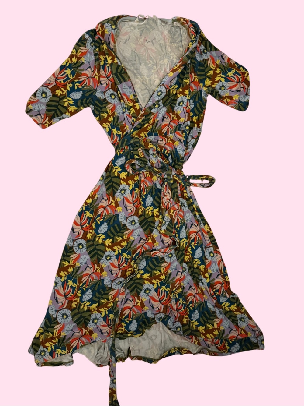 boden size 12 p Floral Wrap Dress in Multi-Color